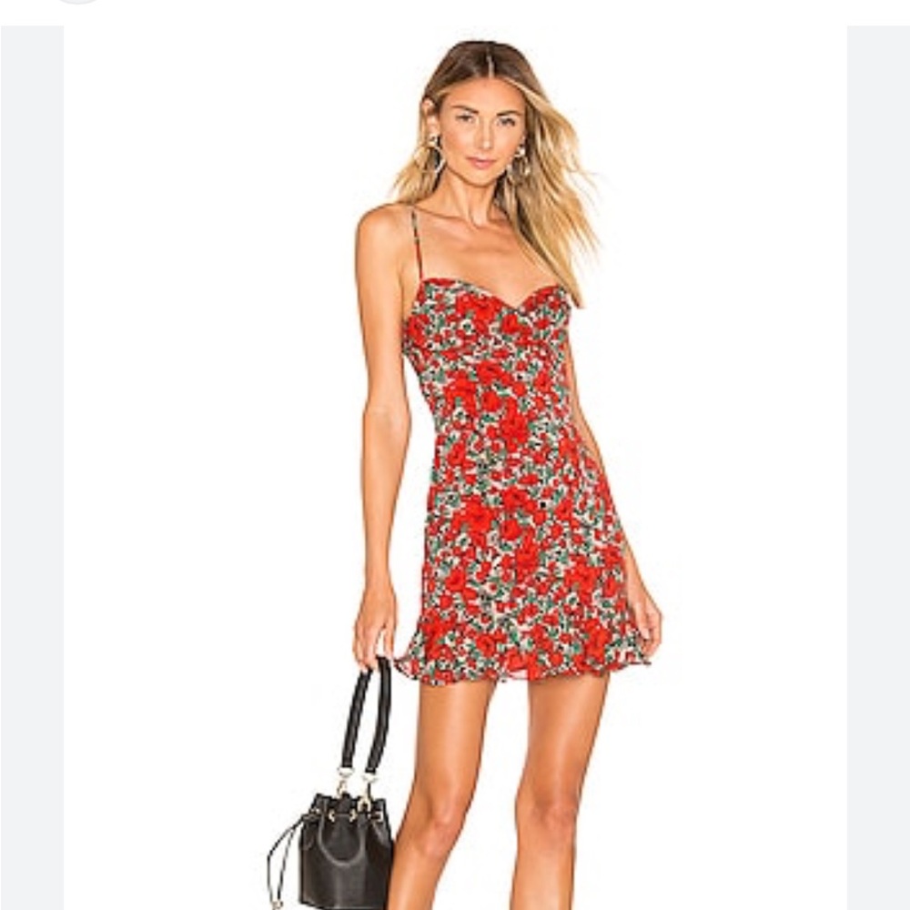 Super down Hadley Cami Dress in Red Floral